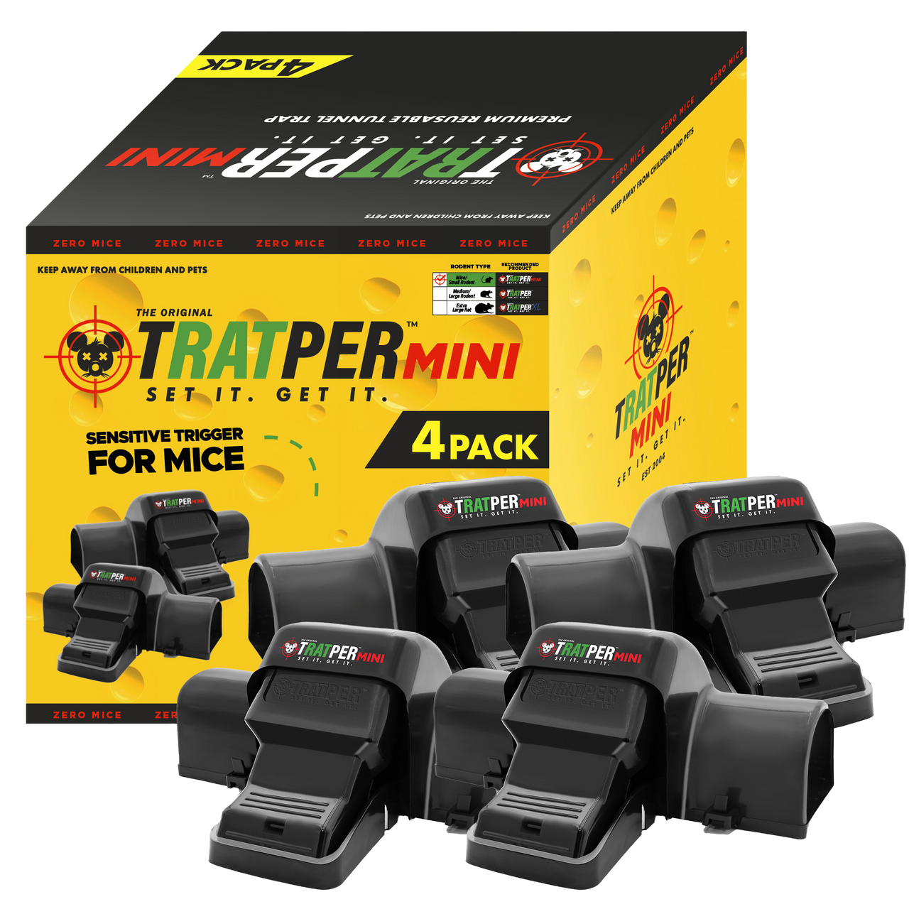 Tratper Mini Dual-Entry Snap Trap for Mice and Small Rodents